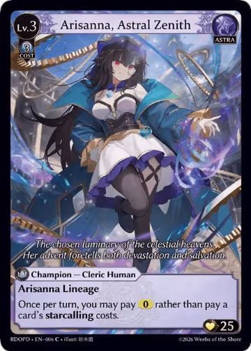 Arisanna, Astral Zenith (Extended Art) (006), Radiant Origins: Pantheon — Grand Archive card price