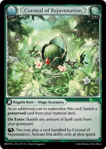 Coronal of Rejuvenation (037), Radiant Origins: Pantheon — Grand Archive card price