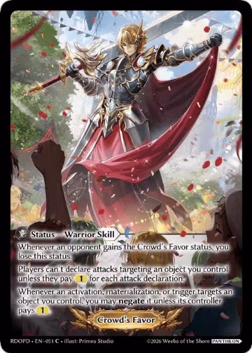 Crowd's Favor (051), Radiant Origins: Pantheon — Grand Archive card price