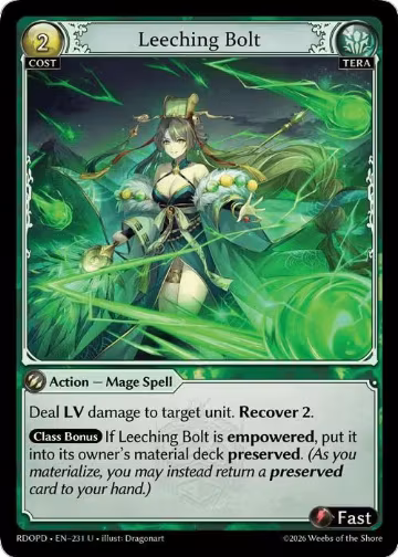 Leeching Bolt (231), Radiant Origins: Pantheon — Grand Archive card price
