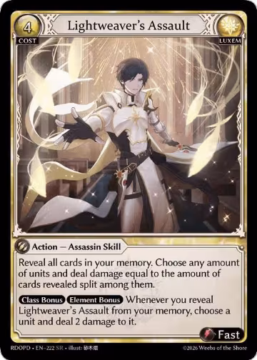Lightweaver's Assault (222), Radiant Origins: Pantheon — Grand Archive card price