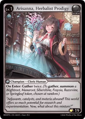 Arisanna, Herbalist Prodigy (004), Radiant Origins: Pantheon — Grand Archive card price