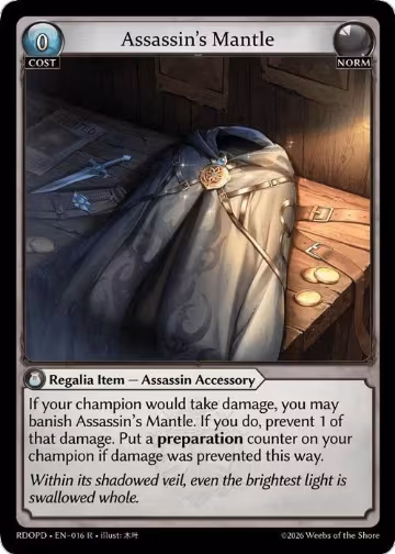 Assassin's Mantle (016), Radiant Origins: Pantheon — Grand Archive card price