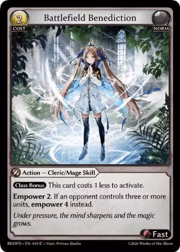 Battlefield Benediction (045), Radiant Origins: Pantheon — Grand Archive card price