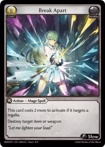 Break Apart (048A) (048A), Radiant Origins: Pantheon — Grand Archive card price