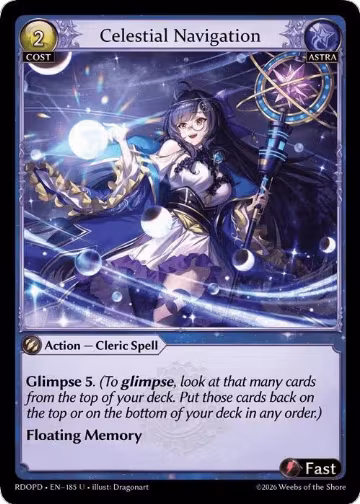 Celestial Navigation (185), Radiant Origins: Pantheon — Grand Archive card price