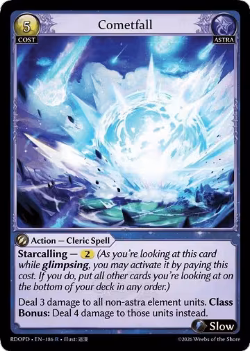 Cometfall (186), Radiant Origins: Pantheon — Grand Archive card price