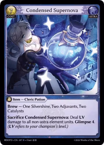Condensed Supernova (187), Radiant Origins: Pantheon — Grand Archive card price