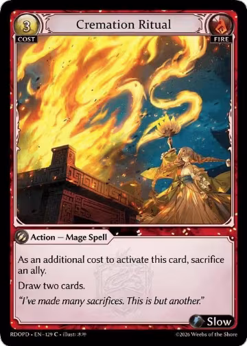 Cremation Ritual (129), Radiant Origins: Pantheon — Grand Archive card price