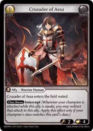 Crusader of Aesa (052), Radiant Origins: Pantheon — Grand Archive card price