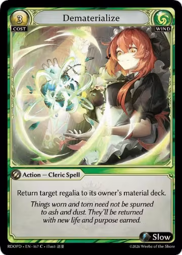 Dematerialize (167), Radiant Origins: Pantheon — Grand Archive card price
