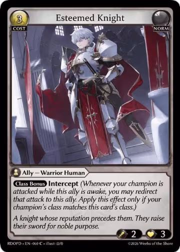 Esteemed Knight (060), Radiant Origins: Pantheon — Grand Archive card price