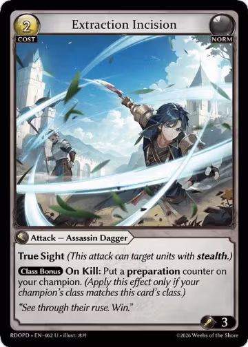 Extraction Incision (062), Radiant Origins: Pantheon — Grand Archive card price