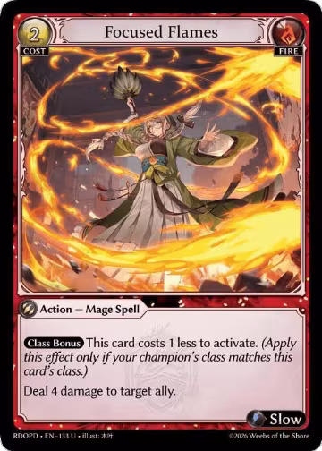 Focused Flames (133), Radiant Origins: Pantheon — Grand Archive card price