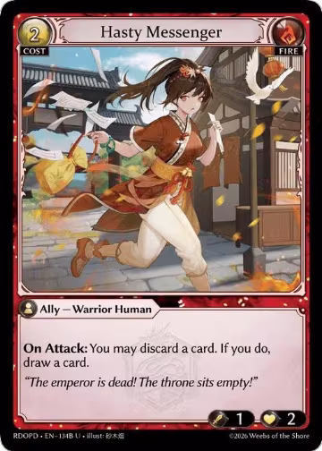 Hasty Messenger (134B) (134B), Radiant Origins: Pantheon — Grand Archive card price