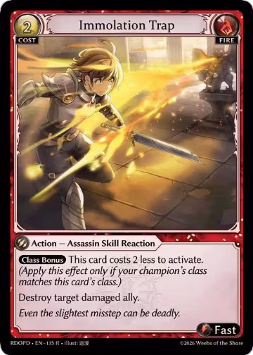 Immolation Trap (135), Radiant Origins: Pantheon — Grand Archive card price