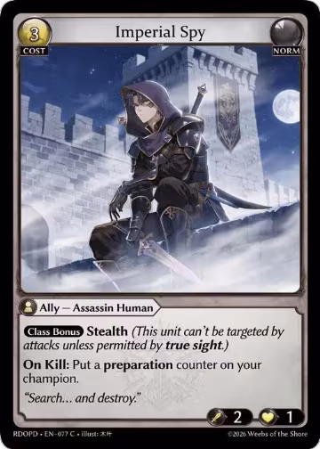 Imperial Spy (077), Radiant Origins: Pantheon — Grand Archive card price