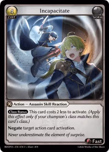 Incapacitate (078), Radiant Origins: Pantheon — Grand Archive card price
