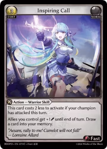 Inspiring Call (079), Radiant Origins: Pantheon — Grand Archive card price