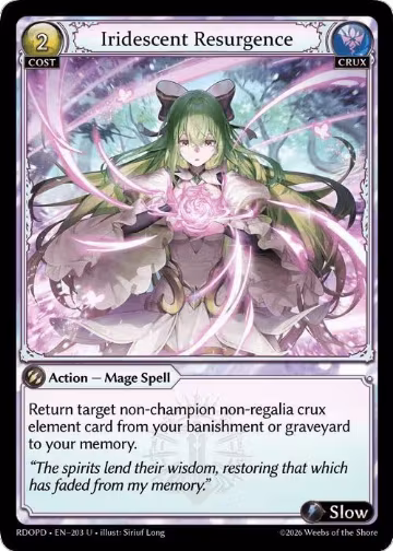 Iridescent Resurgence (203), Radiant Origins: Pantheon — Grand Archive card price