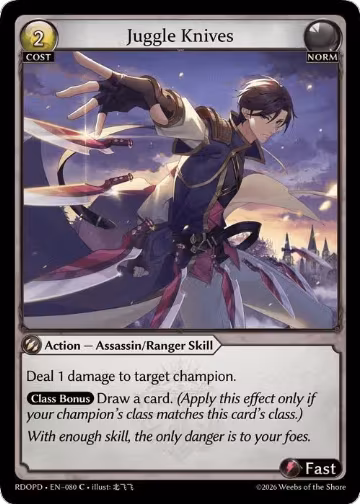 Juggle Knives (080), Radiant Origins: Pantheon — Grand Archive card price