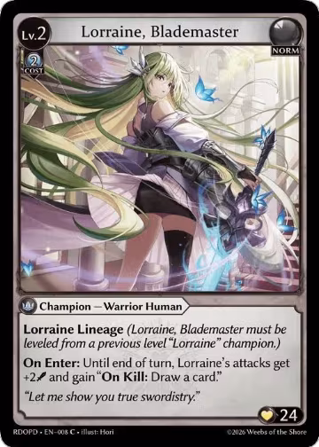 Lorraine, Blademaster (008), Radiant Origins: Pantheon — Grand Archive card price