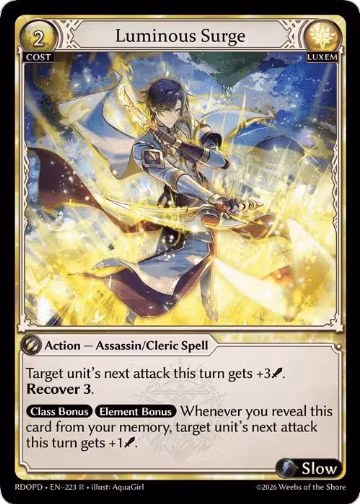 Luminous Surge (223), Radiant Origins: Pantheon — Grand Archive card price