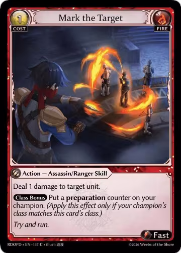 Mark the Target (137), Radiant Origins: Pantheon — Grand Archive card price