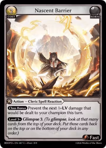 Nascent Barrier (087), Radiant Origins: Pantheon — Grand Archive card price