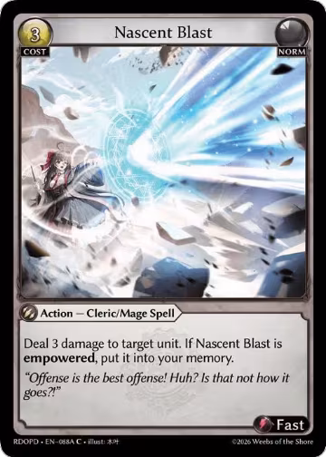 Nascent Blast (088A) (088A), Radiant Origins: Pantheon — Grand Archive card price