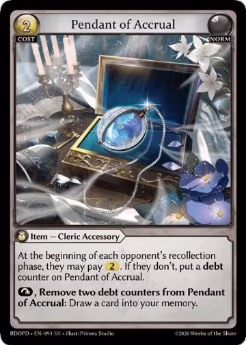 Pendant of Accrual (091), Radiant Origins: Pantheon — Grand Archive card price