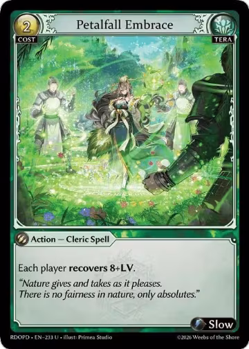 Petalfall Embrace (233), Radiant Origins: Pantheon — Grand Archive card price