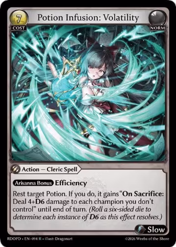 Potion Infusion: Volatility (094), Radiant Origins: Pantheon — Grand Archive card price