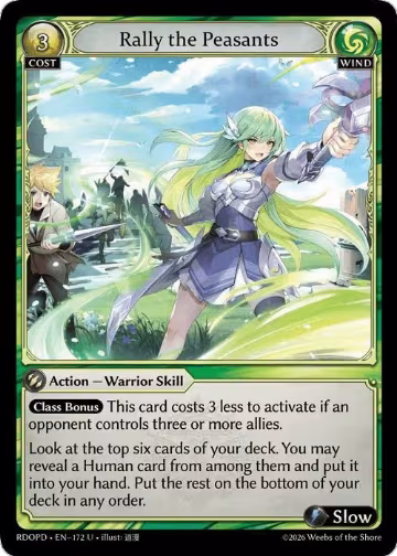 Rally the Peasants (172), Radiant Origins: Pantheon — Grand Archive card price