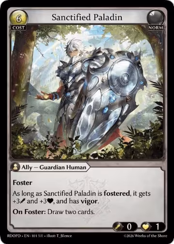 Sanctified Paladin (101), Radiant Origins: Pantheon — Grand Archive card price