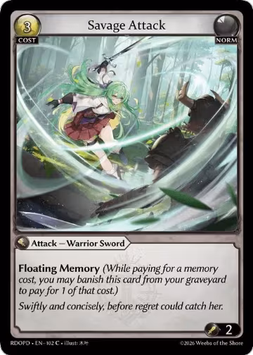 Savage Attack (102), Radiant Origins: Pantheon — Grand Archive card price