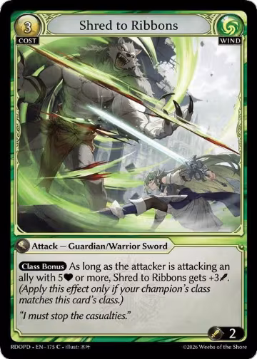 Shred to Ribbons (175), Radiant Origins: Pantheon — Grand Archive card price