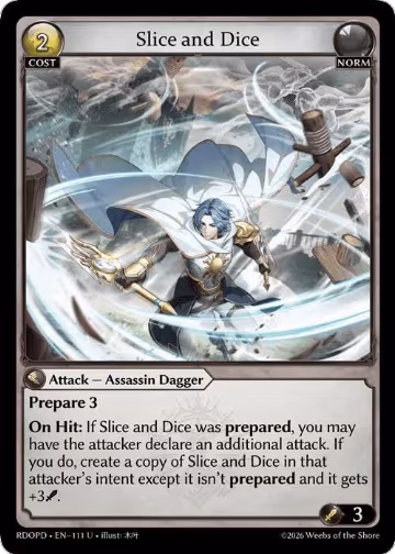 Slice and Dice (111), Radiant Origins: Pantheon — Grand Archive card price