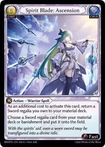 Spirit Blade: Ascension (208), Radiant Origins: Pantheon — Grand Archive card price
