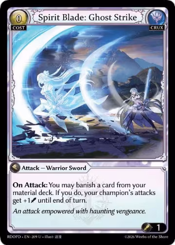 Spirit Blade: Ghost Strike (209), Radiant Origins: Pantheon — Grand Archive card price