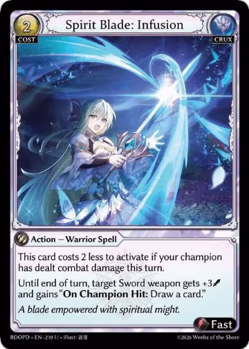 Spirit Blade: Infusion (210), Radiant Origins: Pantheon — Grand Archive card price