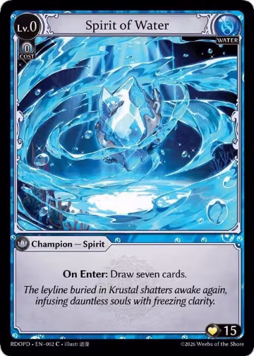 Spirit of Water (002), Radiant Origins: Pantheon — Grand Archive card price