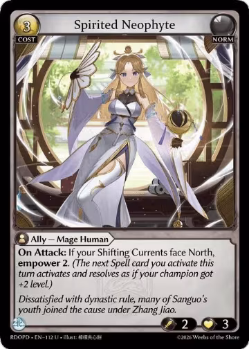 Spirited Neophyte (112), Radiant Origins: Pantheon — Grand Archive card price