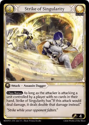 Strike of Singularity (226), Radiant Origins: Pantheon — Grand Archive card price