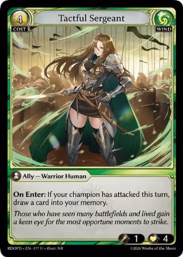 Tactful Sergeant (177), Radiant Origins: Pantheon — Grand Archive card price