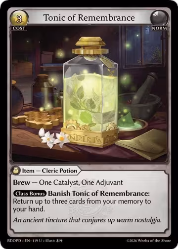 Tonic of Remembrance (119), Radiant Origins: Pantheon — Grand Archive card price