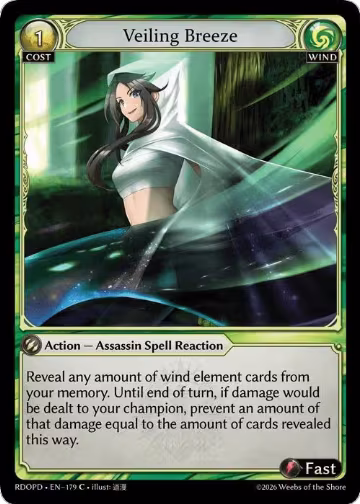 Veiling Breeze (179), Radiant Origins: Pantheon — Grand Archive card price