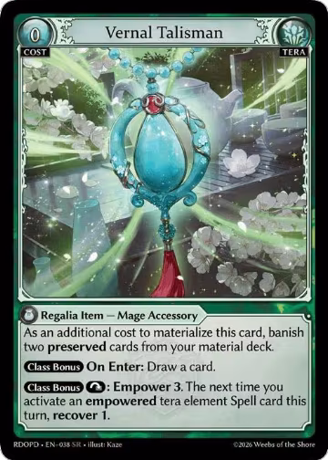 Vernal Talisman (038), Radiant Origins: Pantheon — Grand Archive card price