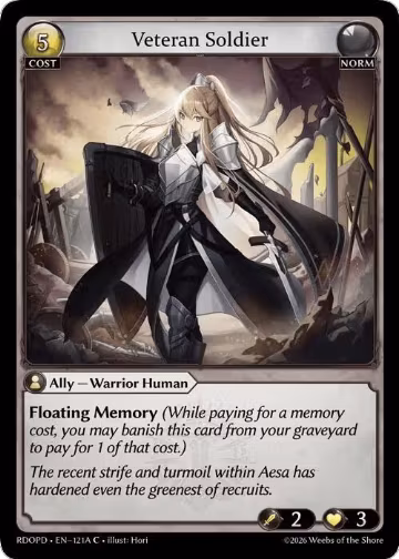 Veteran Soldier (121A) (121A), Radiant Origins: Pantheon — Grand Archive card price