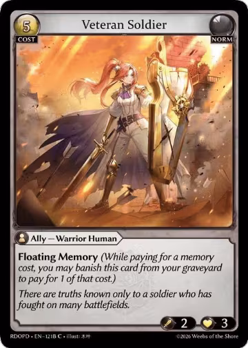 Veteran Soldier (121B) (121B), Radiant Origins: Pantheon — Grand Archive card price